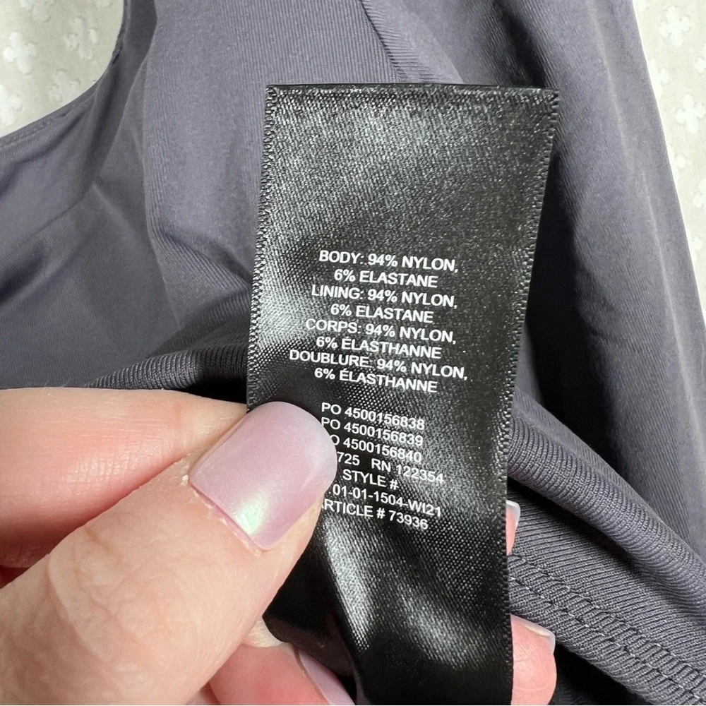 Aritzia Babaton‎ Dark Grey Contour Seamless Square Neck Bodysuit